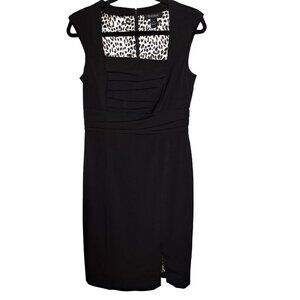 WHBM White House Black Market Black Career Wear to Work Sheath Dress Size 6